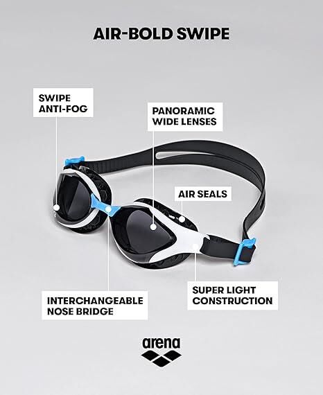Arena Air-Bold Swipe Mirror Unisex Gri Yüzücü Gözlüğü-006832100GRI