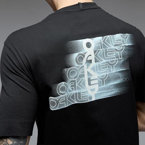 Oakley Stacked Flow Erkek T-Shirt-FOA407928BLK