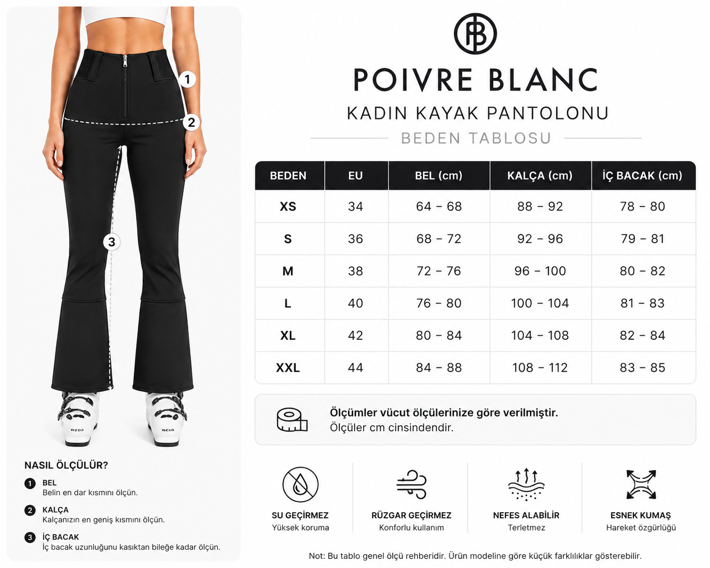 Poıvre Blanc Glory Softshell Kadın Kayak Pantolonu-POI.1251121