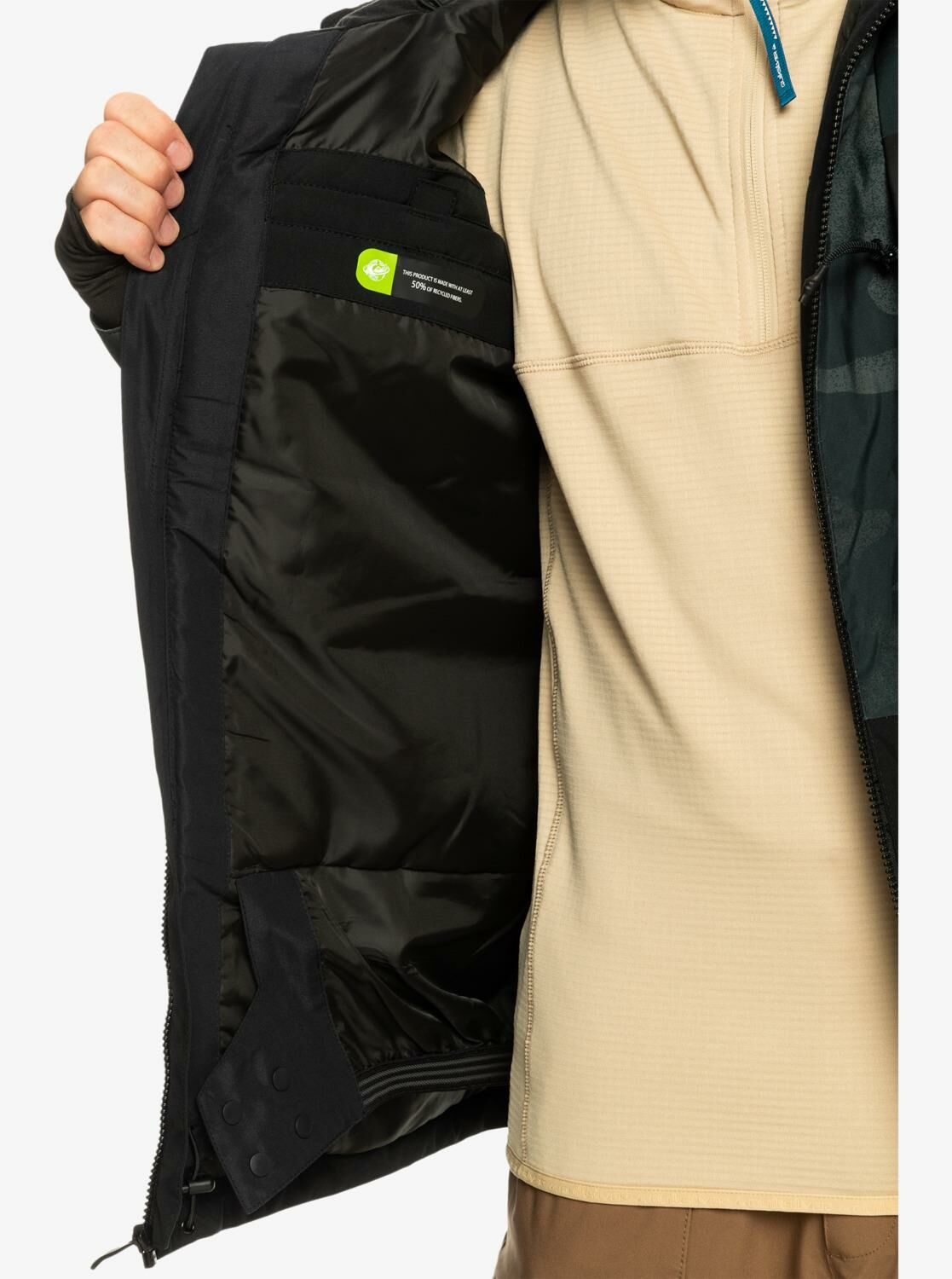 Quiksilver Mission Printed Block Erkek Kayak/Snowboard Montu-EQYTJ03403