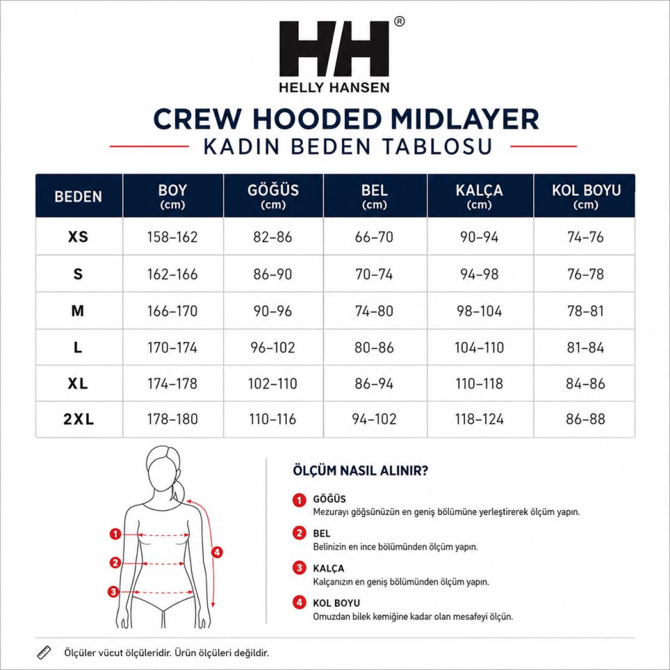 Helly Hansen Crew Hooded Midlayer Kadın Mont 2-HHA.34447